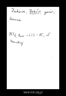 Żaków. Files of Czersk district in the Middle Ages. Files of Historico-Geographical Dictionary of Masovia in the Middle Ages