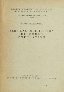 Vertical distribution of world population = Pionowe rozmieszczenie ludności na kuli ziemskiej = Vertikal'noe razmeščenie naselenija zemnogo šara