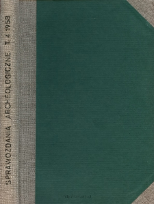 Sprawozdanie z badań w r. 1955 na terenie grodziska w Poznachowicach Górnych, pow. Myślenice