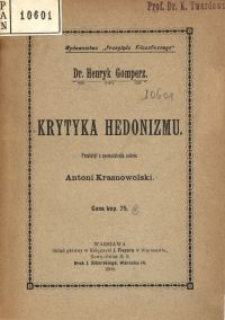 Krytyka hedonizmu