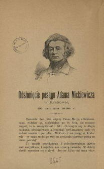 Odsłonięcie posągu Adama Mickiewicza w Krakowie, 26 czerwca 1898 r.