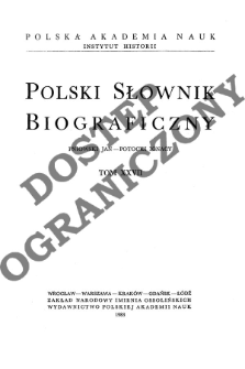 Polski słownik biograficzny T. 27 (1983), Pniowski Jan - Potocki Ignacy, Część wstępna
