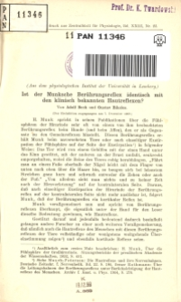 Ist der Munksche Berührungsreflex identisch mit den klinisch bekannten Hautreflexen?