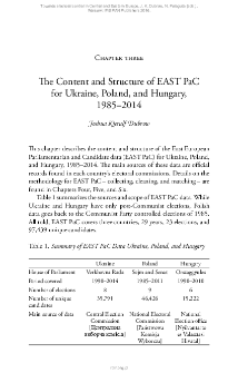 The Content and Structure of EAST PaC for Ukraine, Poland, and Hungary, 1985–2014
