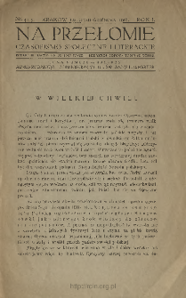 Na Przełomie : czasopismo społeczne i literackie 1916 N.4/5
