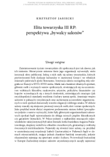 Elita towarzyska III RP: perspektywa „bywalcy salonów”