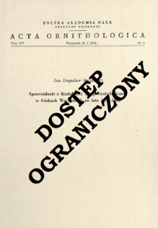 Sprawozdanie z działalności Stacji Ornitologicznej w Górkach Wschodnich za lata 1958-1962