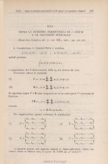 Sopra le funzioni permutabili di 2a specie e le equazioni integrali
