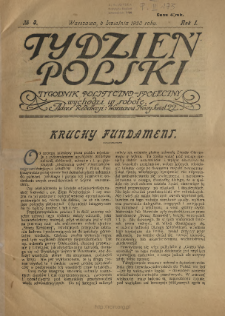 Tydzień Polski : tygodnik polityczno-społeczny : wychodzi w sobotę 1920 N.4