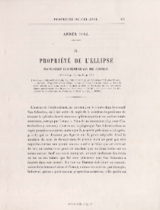 PROPRIÉTÉ DE L'ELLIPSE; MANUSCRIT CONTEMPORAIN DE FERMAT