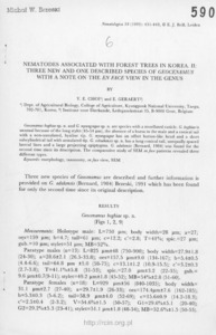 Nematodes associated with forest trees in Korea. II: Three new and one described species of Geocenamus with a note on the en face view in the genus
