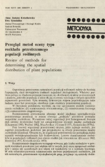 Przegląd metod oceny typu rozkładu przestrzennego populacji roślinnych