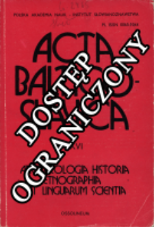 Acta Baltico-Slavica T. 16 (1984)