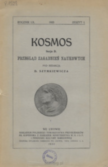 Kosmos. Seria B, Przegląd Zagadnień Naukowych, Zeszyt 1, Rocznik 60