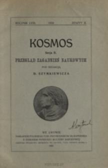 Kosmos. Seria B, Przegląd Zagadnień Naukowych, Zeszyt 2, Rocznik 58