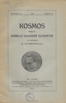 Kosmos. Seria B, Przegląd Zagadnień Naukowych, Zeszyt 2, Rocznik 60