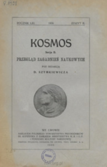 Kosmos. Seria B, Przegląd Zagadnień Naukowych, Zeszyt 2, Rocznik 61