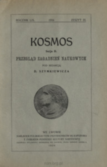 Kosmos. Seria B, Przegląd Zagadnień Naukowych, Zeszyt 3, Rocznik 59