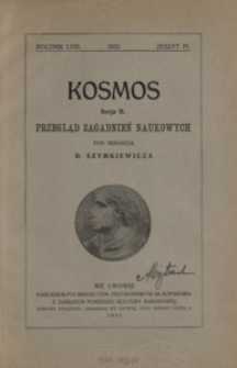 Kosmos. Seria B, Przegląd Zagadnień Naukowych, Zeszyt 4, Rocznik 58