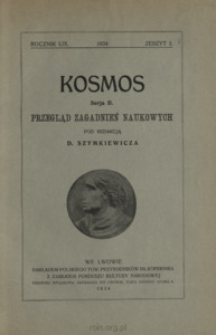 Kosmos. Seria B, Przegląd Zagadnień Naukowych, Zeszyt 1, Rocznik 59