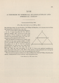 A Theorem on Spherical Quadrilaterals and Spherical Conics (1845)