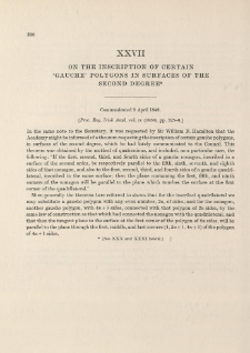 On the inscription of certain ‘gauche’ Polygons in Surfaces of the Second Degree (1849)