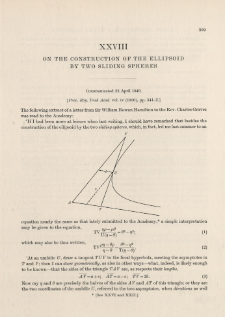 On the Construction of the Ellipsoid by two sliding Spheres (1849)