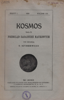 Kosmos. Seria B, Przegląd Zagadnień Naukowych, Zeszyt 1, Rocznik 54