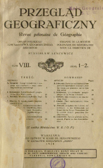 Przegląd Geograficzny T. 8 z. 1-2 (1928)