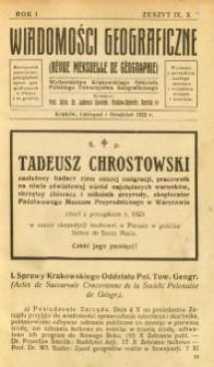 Wiadomości Geograficzne R. 1 z. 9-10 (1923)