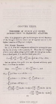 Theorems of Stokes and Green. Harmonic analysis