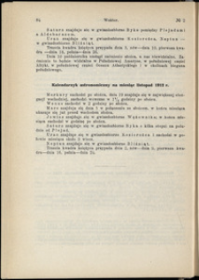 Kalendarzyk astronomiczny na miesiąc listopad 1912 r.