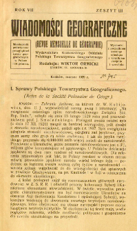 Wiadomości Geograficzne R. 7 z. 3 (1929)