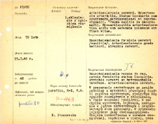 Kartoteka oceny histopatologicznej chorób układu nerwowego (1966) - opis nr 17/66