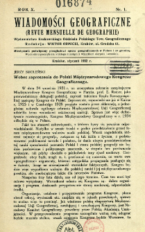 Wiadomości Geograficzne R. 10 z. 1 (1932)