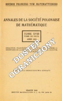 Annales de la Société Polonaise de Mathématique T. 18 (1945), Table of contents and extras