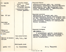 Kartoteka oceny histopatologicznej chorób układu nerwowego (1966) - opis nr 102/66