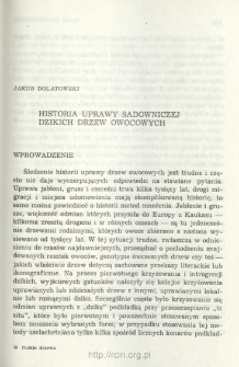 Historia uprawy sadowniczej dzikich drzew owocowych