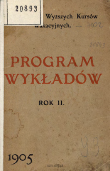 Program wykładów : rok 2