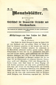 Monatsblätter Jhrg. 16, H. 11 (1902)