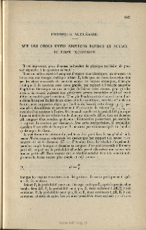 Sur les chocs entre neutrons rapides et noyaux de masse quelconque, C. R. Acad. Sci., 1942, 214, 517