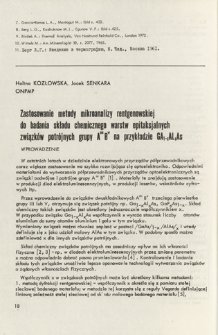 Zastosowanie metody mikroanalizy rentgenowskiej do badania składu chemicznego warstw epitaksjalnych związków potrójnych grupy AIIIBV na przykładzie GA1-xAlxAs = X-ray microanalysis application for the investigation of epitaxial layer chemical composition of AIIIBV group triple compounds with the Ga1-x\alx\as as a representative of this group