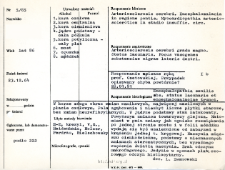 Kartoteka oceny histopatologicznej chorób układu nerwowego (1965) - opis nr 5/65