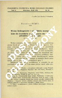 Wykaz bezkręgowców i ryb Bałtyku naszego = Liste des invertébrés et des poissons des eaux polonaises de la Baltique