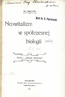 Neowitalizm w spółczesnej biologii