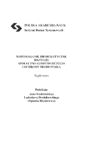 Wspomaganie informatyczne rozwoju społeczno-gospodarczego i ochrony środowiska * Spis treści