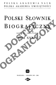 Polski słownik biograficzny T. 39 (1999-2000), Słomkiewicz Stefan - Soczek Zygmunt, Część wstępna
