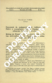 Przyczynek do znajomości gąbek słodkowodnych Polski, w szczególności gatunku Trochospongilla erinaceus Vejdowsky (Ehrenberg) = Beitrag zur Kenntnis der Süsswasserschwämme Polens, insbesondere der Art Trochospongilla erinaceus Vejdowsky (Ehrenberg)