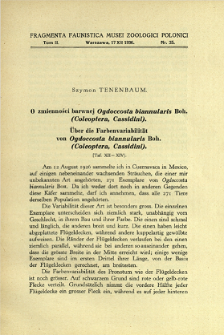 O zmienności barwnej Ogdoccosta biannularis Boh. (Coleoptera, Cassidini) = Über die Farbenvariabilität von Ogdoccosta biannularis Boh. (Coleoptera, Cassidini)