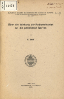 Über die Wirkung der Radiumstrahlen auf die peripheren Nerven